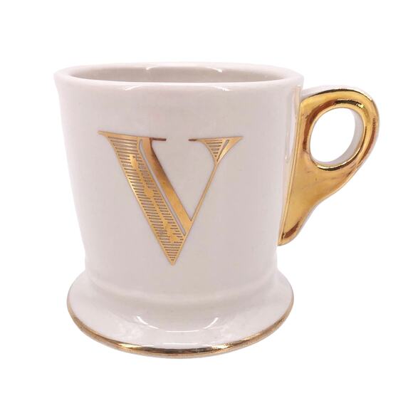 🔴 ANTHROPOLOGIE Initial V Coffee mug - Picture 2 of 5